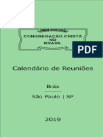 Calendário 2019 CCB Brás