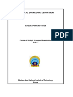 Electrical Engineering Department: M.Tech. Power System