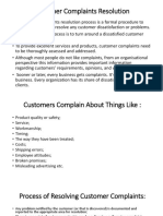 Customer Complaints Resolution