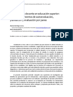 La Evaluación Docente en Educación Superior: Uso de Instrumentos de Autoevaluación, Planeación y Evaluación Por Pares