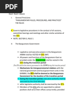 Parliamentary Rules - Notes