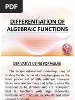 Lesson 4 - DIFFERENTIATION OF ALGEBRAIC FUNCTIONS