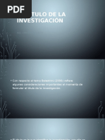 EL Titulo de La Investigación