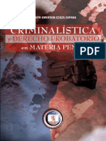 Criminalistica y Derecho Probatorio en Materia Penal Abog Lic Joseph E Ccaza PDF