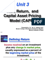 Unit 3: Risk, Return, and Capital Asset Pricing Model (CAPM