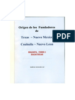 Origen de Los Fundadores de Texas y Tamaulipas