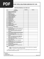 Dusters Total Solutions Services Pvt. LTD.: Employee Personal File Check List