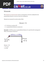 Moments - Torque, Couple, Principle of Moments, Centre of Mass