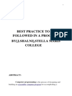 Best Practice To Be Followed in A Program by (J.Shalni), Stella Maris College