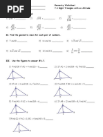 Name: - Geometry Worksheet Period: - Date: - 7.4 Right Triangles With An Altitude I. Simplify Each Radical