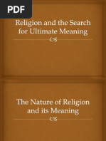 Religion and The Search For Ultimate Meaning