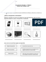 3° Año - Cs. Naturales - Guia - Cuerpos Opacos Ytraslucidos