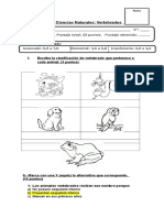 Prueba 2do, ORIGINAL Vertebrados Con Respuestas - 1