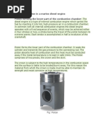 Function of Piston in A Marine Diesel Engine