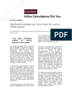 Orifice Calculation Mistakes Put You in A Hole