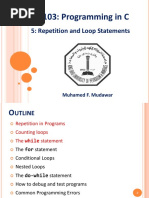 ICS103: Programming in C: 5: Repetition and Loop Statements