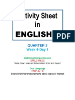 Activity Sheet in English 6: Quarter 2