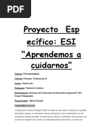 Proyecto Esp Ecífico: ESI "Aprendemos A Cuidarnos"