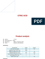 Citric Acid Spec and Application