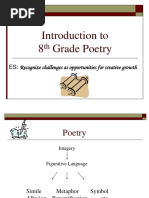 Introduction To 8 Grade Poetry: ES: Recognize Challenges As Opportunities For Creative Growth