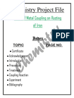 Effect of Metal Coupling On Rusting of Iron: Chemistry Project File