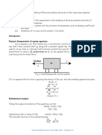 Experiment No. 01 Name of The Experiment: Modeling of Physical Systems and Study of Their Open Loop Response Objective