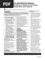 User'S Information Manual: Upflow/Horizontal & Downflow Two Stage, Induced Draft Gas Furnaces