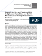 Power Transition and Paradigm Shift in Diplomacy: Why China and The US March Towards Strategic Competition?