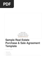 Sample Real Estate Purchase & Sale Agreement Template: Aaron Hall Business Attorney Minneapolis, Minnesota