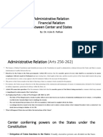 Administrative Relation Financial Relation Between Center and States