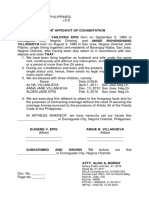 Joint Affidavit of Cohabitation