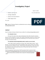 Investigatory Project: Title: Tapioca (Cassava Starch) As Alternative Main Component For Making