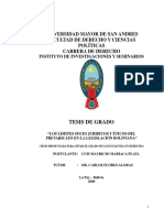 Universidad Mayor de San Andres Facultad de Derecho Y Ciencias Políticas Carrera de Derecho