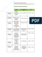 Cronograma de Recorrido de Reciclaton: Programa de Segregacion en La Fuente Y Recoleccion Selectiva