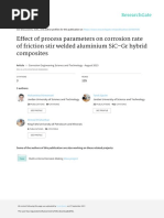 Effect of Process Parameters On Corrosion Rate of Friction Stir Welded Aluminium Sic-Gr Hybrid Composites