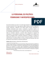 Lo Personal Es Politico. Feminismo y Antiespecismo PDF