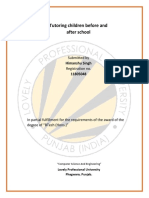 Tutoring Children Before and After School: Submitted by Registration No