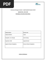 Performance Management System - Apollo Hospitals Enterprise Limited Appraisal Form - 2015 - 2016 All Employees at Executive Grade & Above