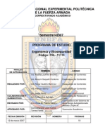 Ergonomia y Bioseguridad 20032007