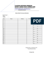 Daftar Hadir Rekoleksi