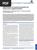 Improvement of Mead Fermentation by Honey-Must Supplementation