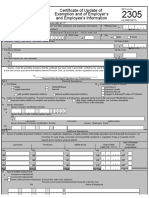 Certificate of Update of Exemption and of Employer's and Employee's Information