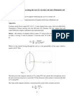 Magnetic Field Variation Along The Axis of A Circular Coil and A Helmotz Co