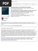 Ethambutol Dihydrochloride Formulation As Dry Powder Inhaler