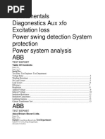 Fundamentals Diagonestics Aux Xfo Excitation Loss Power Swing Detection System Protection Power System Analysis ABB