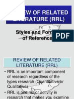 RRL Styles and Format of References