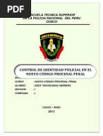 Control de Identidad Policial en El Nuevo Codigo Procesal Penal