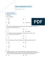 Practice Questions Set 1: The Test Covers The Following The Topics