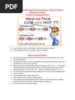 Lesson Plan of LCM Using Prime Factorization Method PDF