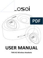 TWS-K2 Wireless Bluetooth Headset User Manual